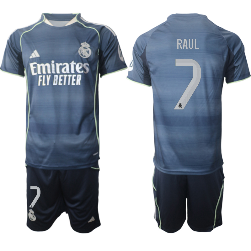 Men 2025-2026 Club Real Madrid away Blue #7 Soccer Jersey